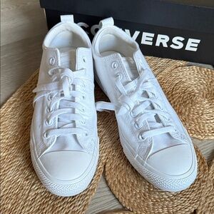 Converse All Star White Canvas Sneakers Women’s Size 11 With Box